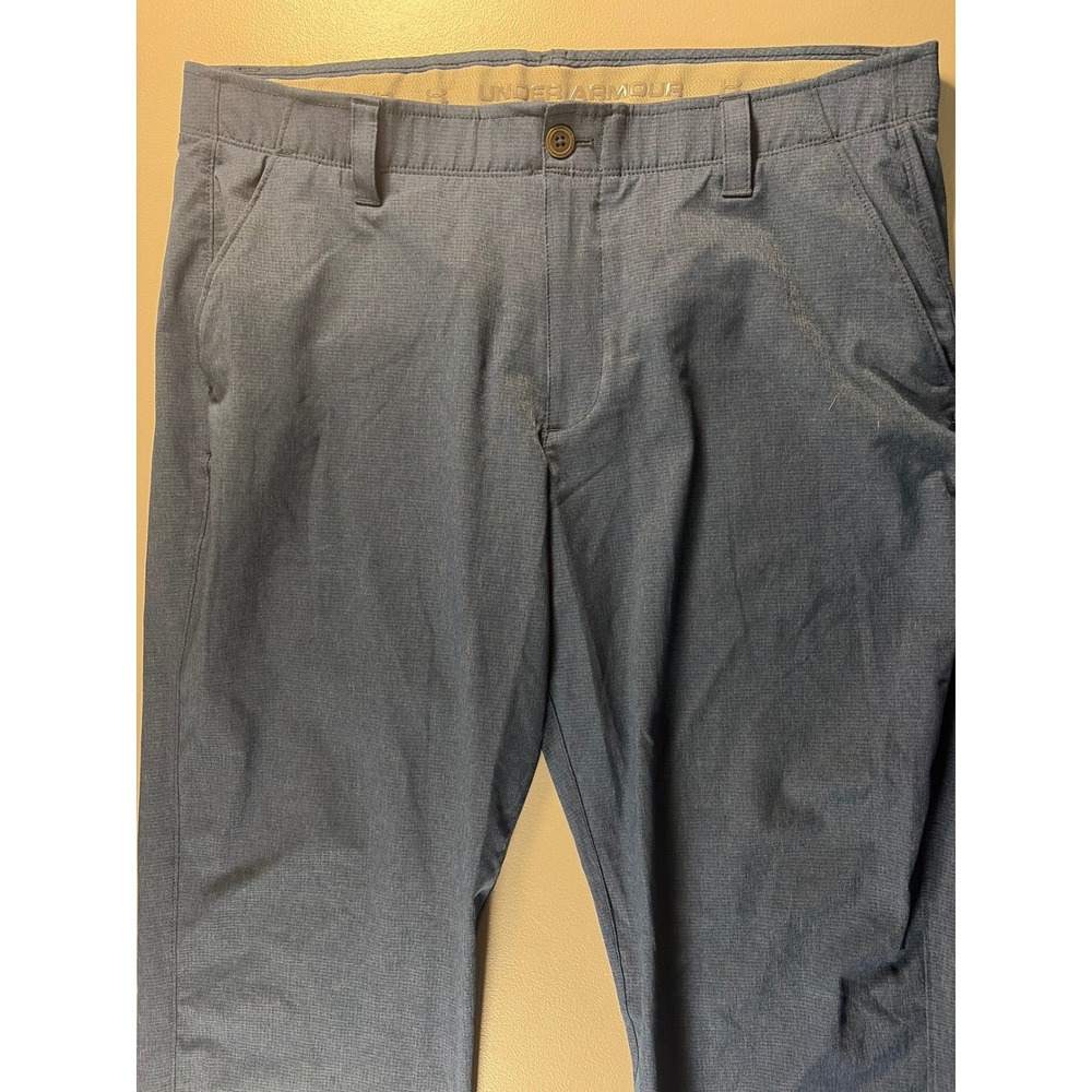 Under Armour Golf Pants Mens 38/30 Blue Heathered Performance Straight Leg Trous